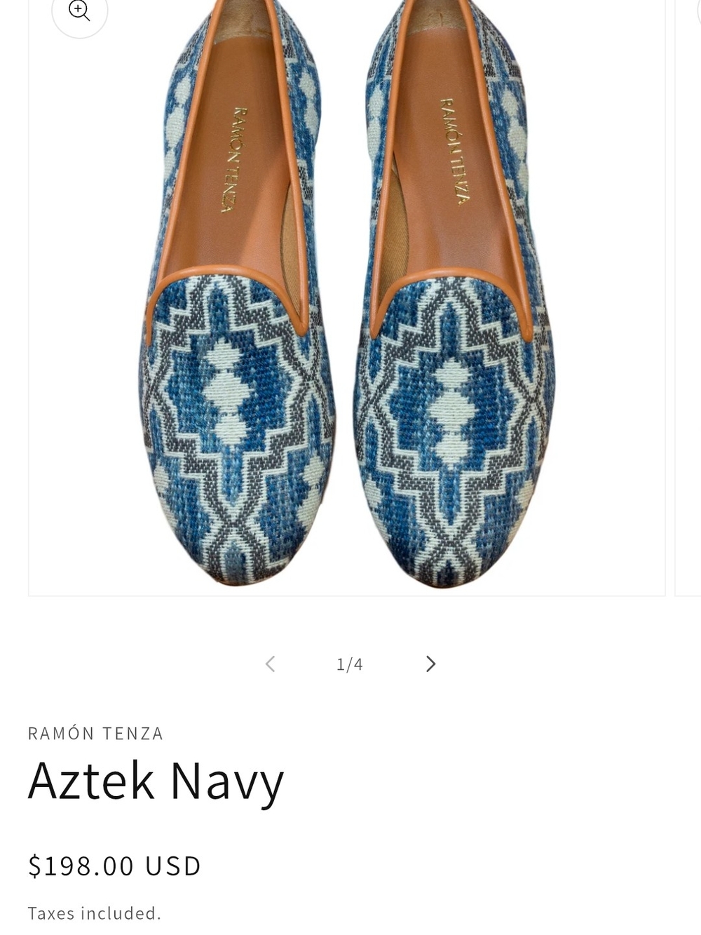 Ramon Tenza Aztek Navy Slip-On Loafers Womens 5.5